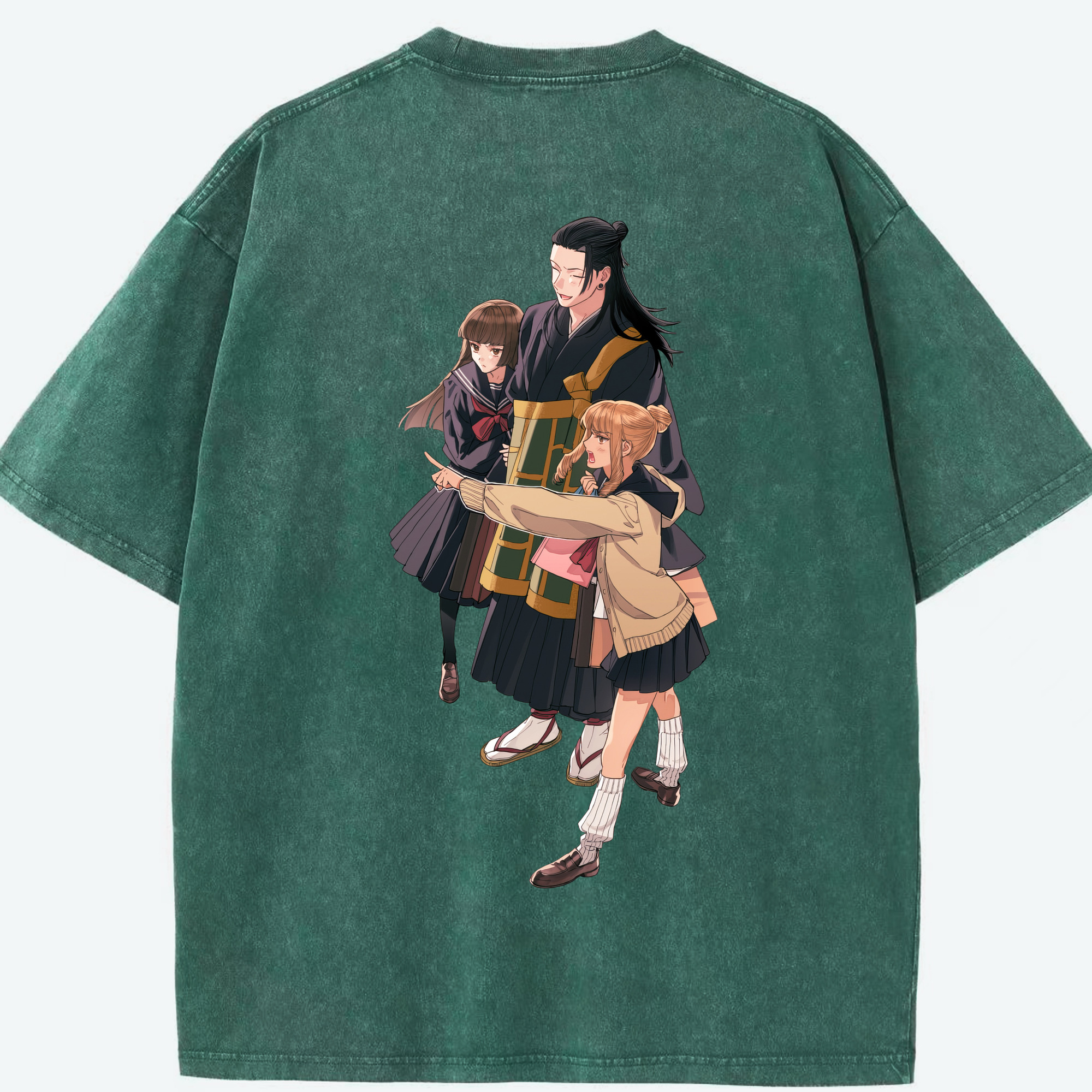 （画像用） 呪術廻戦 Jujutsu Kaisen 綿100% ヴィンテージ風 半袖Tシャツ（背面プリント）